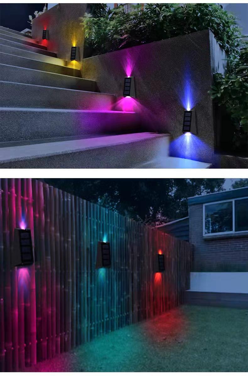 Nuova lampada da parete solare trapezoidale lampada da parete superiore e inferiore impermeabile per esterni per giardino interno