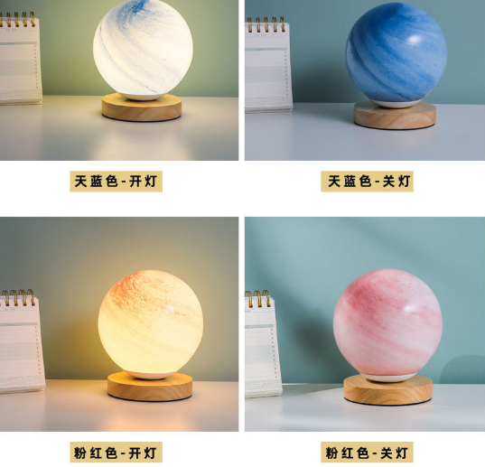 Pianeta lampada di vetro luna Pianeta lampada decorazione camera da letto comodino luce notturna Regalo di compleanno creativo lampada da tavolo a pagamento lampada da tavolo