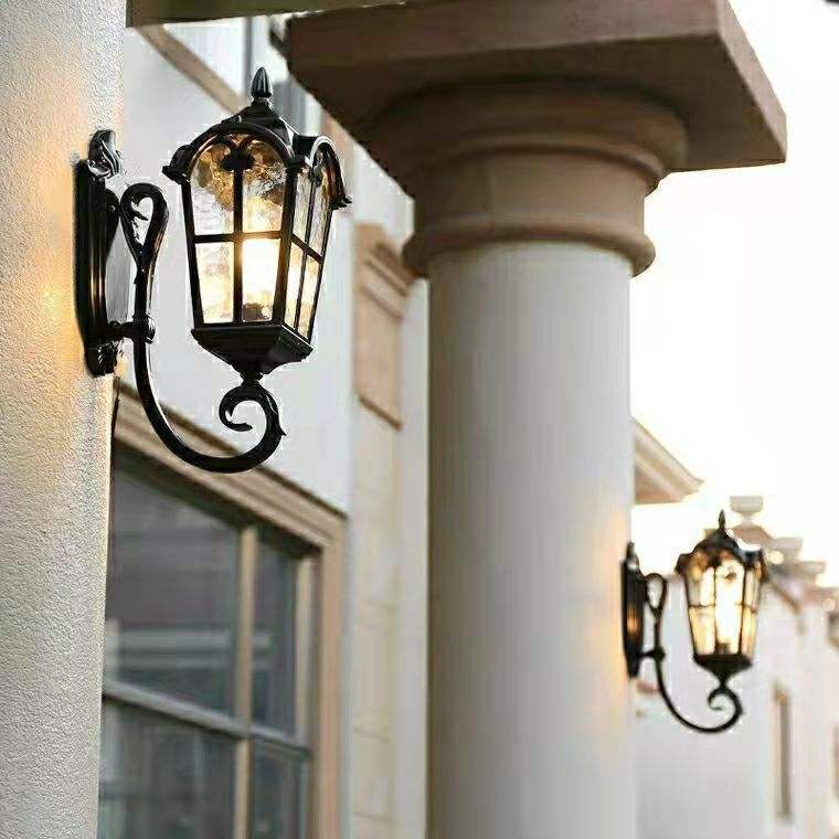 Lampada da parete impermeabile in stile europeo Giardino Villa Cancello Cortile esterno Balcone Lampada da parete esterna Antica Roma Luce retrò