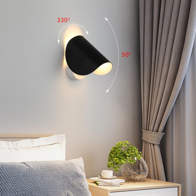 Portalampada G4 Lampada da parete minimalista italiana Lampada da parete girevole applique da parete a led bianca Soggiorno Lampada da parete per hotel d'arte rotante creativa Lampada da parete per camera da letto nordica