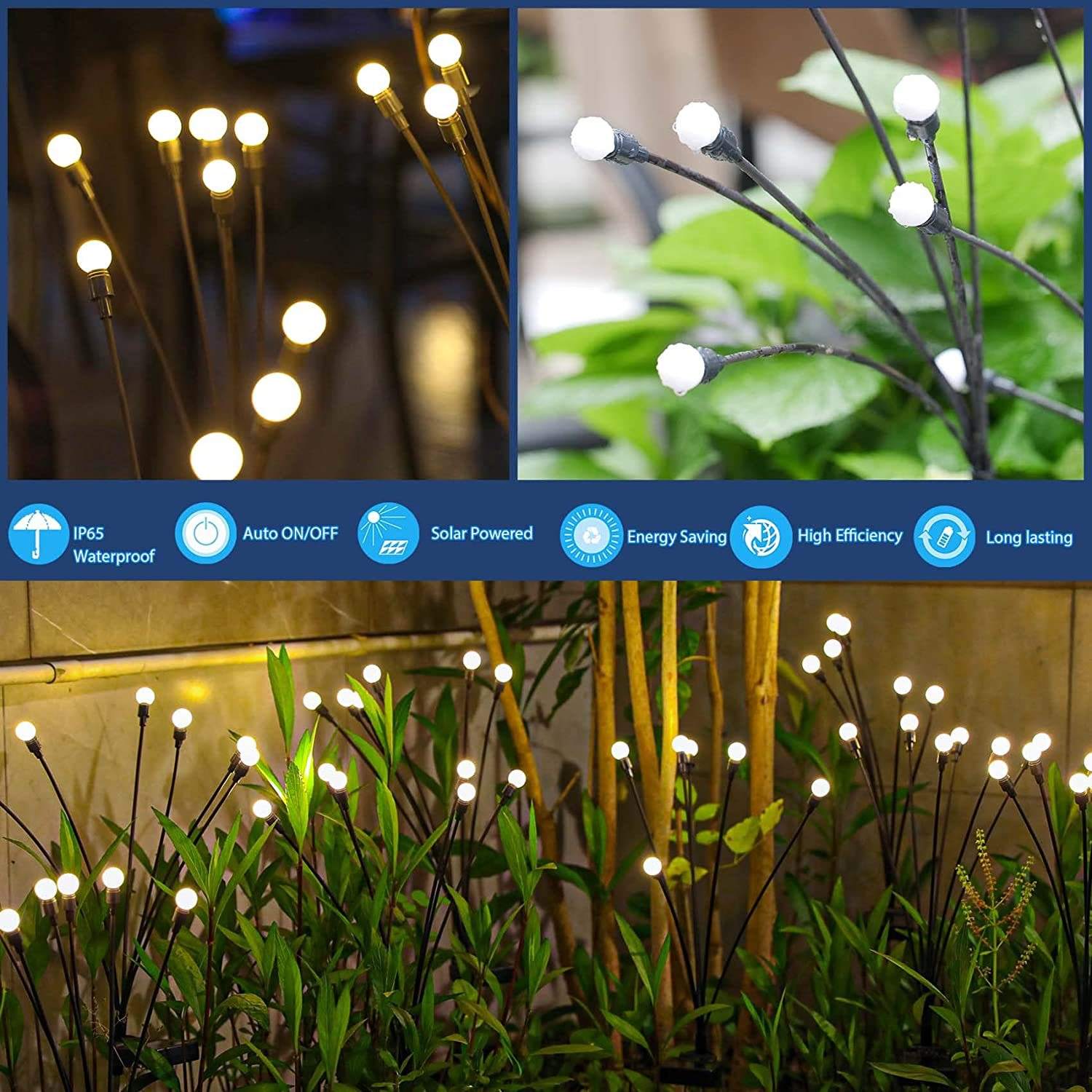 lampada solare per esterni applique da parete solari per esterni applique da parete solari vacanze di Natale all'aperto parco resort tessuto decorativo luce decorativa da giardino a led