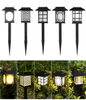 Tipo di casa Luce solare a LED impermeabile per esterni Lampada da prato solare Mini luce solare da giardino alimentata in stile cottage Spike Spot Piccola casa