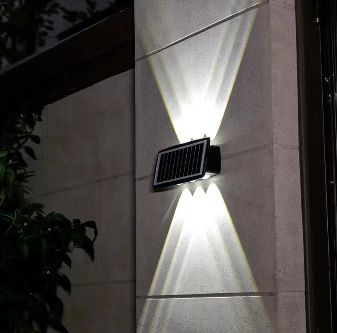 6LED applique da parete a energia solare applique da parete a LED impermeabili per esterni per cortile Street Landscape lampada da giardino lampada da parete per esterni solare