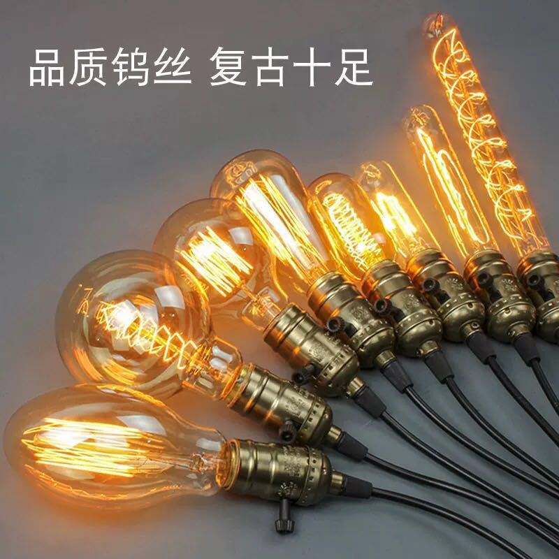 Lampadina E27 al tungsteno Vari stili St64 Lampadina decorativa retrò vintage 220v Seta 40W Lampadina gialla calda
