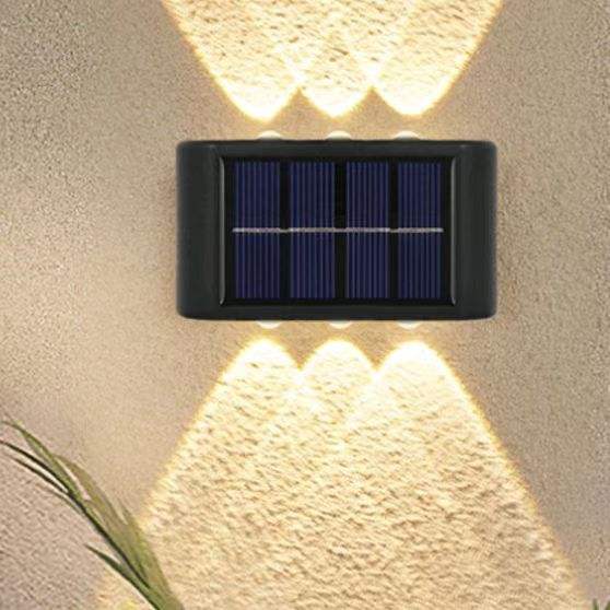 4LED 6LED applique da parete solare su e giù per esterni decorazione da giardino cortile casa applique da parete impermeabile luminosa per esterni