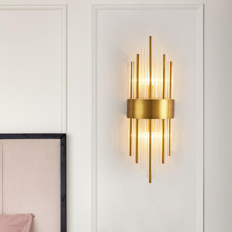 La moderna illuminazione per interni domestici applique da parete lineare a LED è applicabile alle luci di lusso della lampada da parete della camera da letto e del soggiorno per la casa