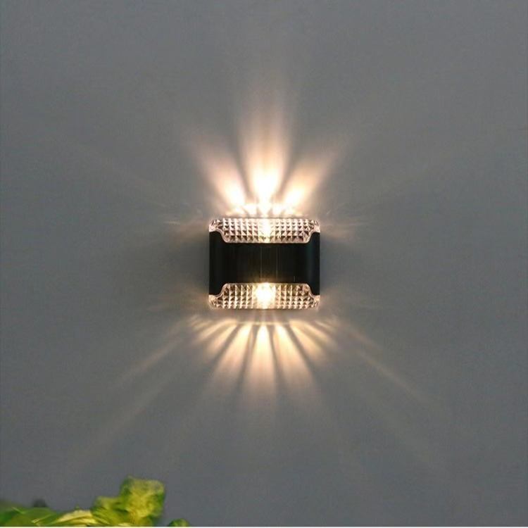 Lampada da parete solare trasparente su e giù Lampada da esterno impermeabile per giardino domestico Terrazza Balcone Atmosfera Decor Light