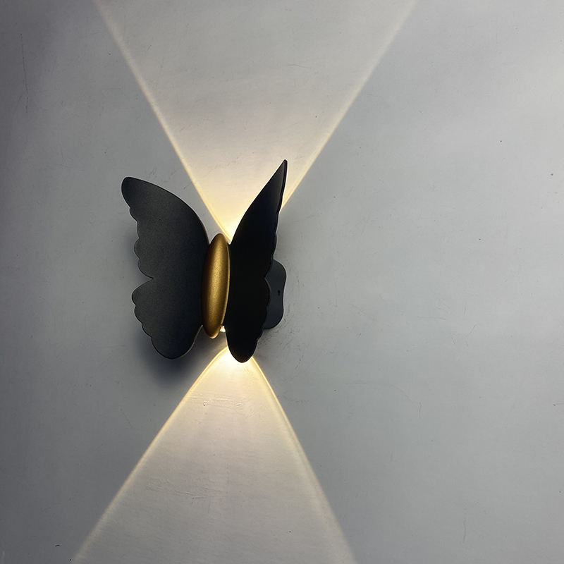 Lampada da parete per esterno a forma di farfalla 6w IP65 impermeabile per luce decorativa da giardino