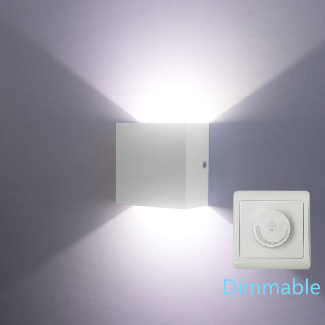  Lampada da parete COB 6W lampada da parete su e giù lampada da parete orientabile lampada da parete quadrata lampada da parete 10 * 10 * 5 