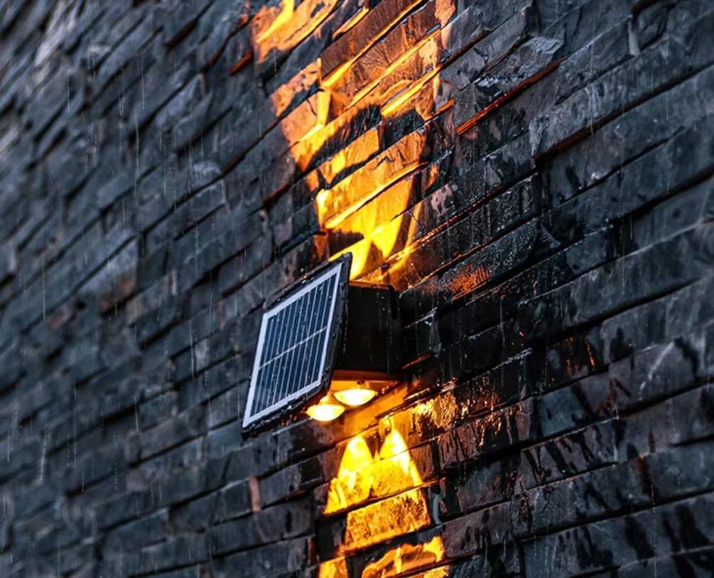4LEDSolar applique da parete per esterni applique da parete a LED impermeabili per cortile Street Landscape Garden Decor lampada lampada da parete per esterni solare