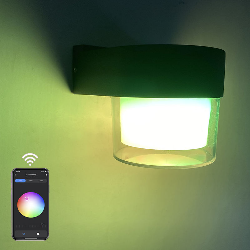 Lampade da parete a LED intelligenti 10W Outdoor Tuya Wifi Cube RGB App Dimmerabile Applique da giardino impermeabile Alexa Google Home Applique da parete in acrilico