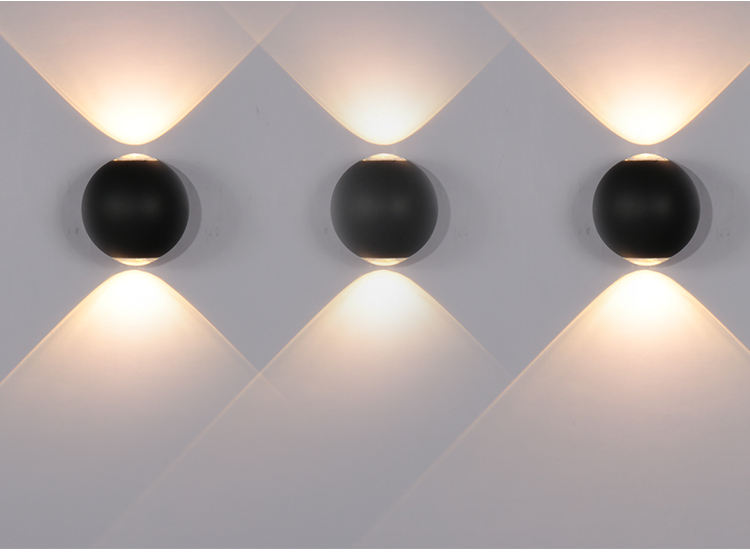 6W Waterproof Light 2023 NUOVE luci a sfera Lampade da parete a LED per esterni Lampada da parete rotonda impermeabile Lampada da parete su e giù