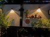 LED solare per esterni controllo della luce induzione decorazione del cortile applique da parete per recinzione solare semicircolare lampione a risparmio energetico