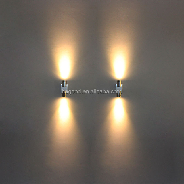 2x1W AC85-265V Lampada da parete a LED moderna in alluminio Lampada da parete Applique a specchio per la decorazione o l'illuminazione della parete interna