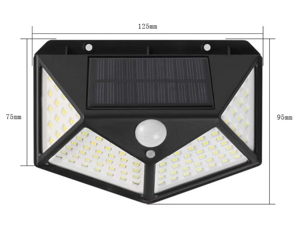 La migliore scala da giardino per esterni impermeabile IP67 energia solare 4 lati illuminazione lampada da parete sensore di movimento a LED luce solare a LED