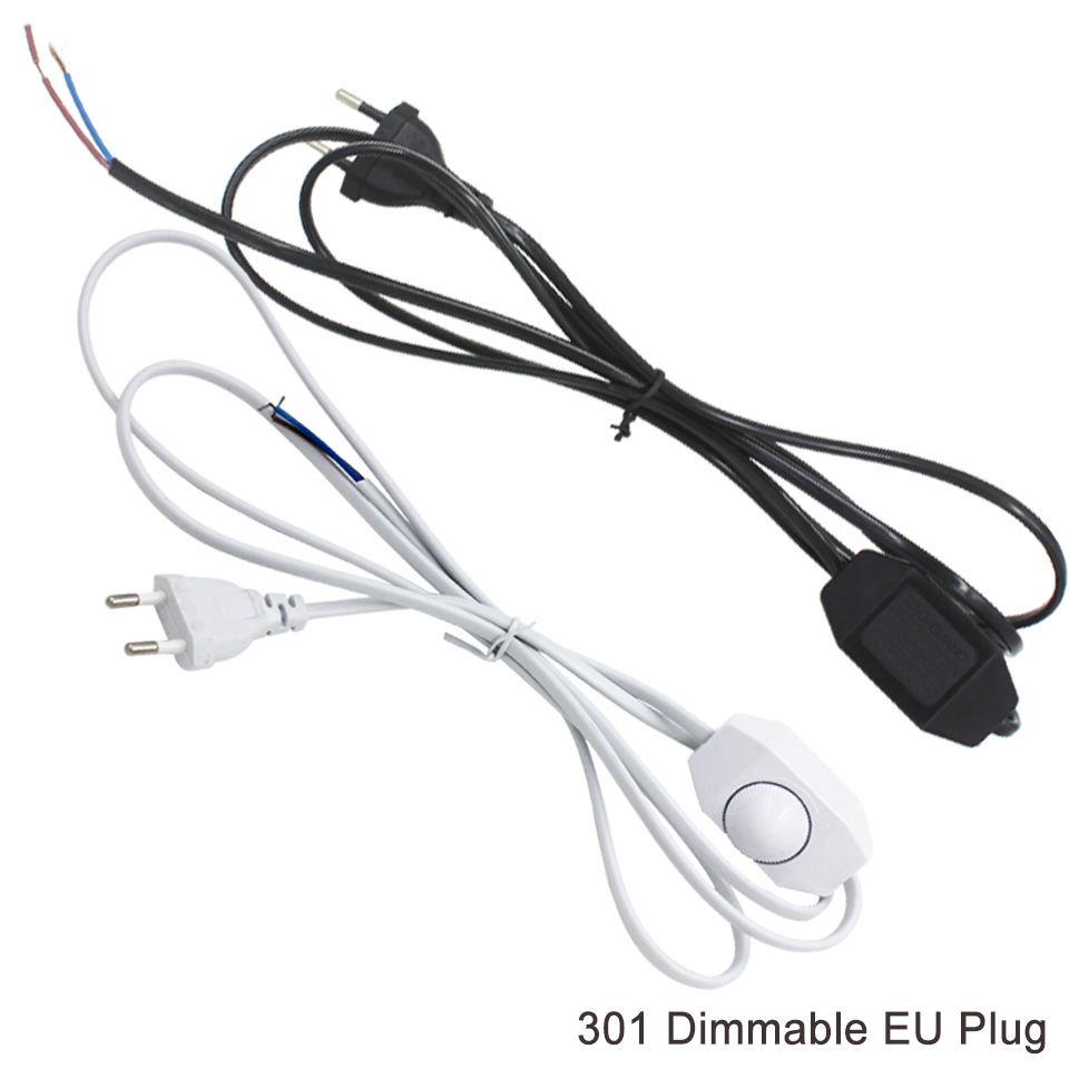 Cavo di linea 303/304/317/301 Cavo di alimentazione dimmer/Interruttore a doppio pulsante Spina europea Cavo per lampadina a LED/Luce da tavolo Luminary USA