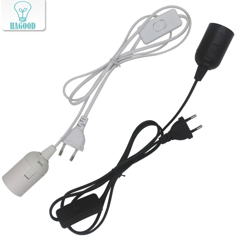 Cavo di alimentazione da 1,8 m Basi per lampada E27 Spina europea con cavo interruttore per lampadina a sospensione LED e27 Supporto per presa a sospensione Hanglamp