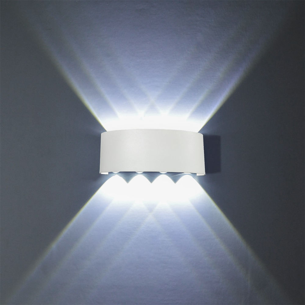 Lampada da parete a LED impermeabile su e giù per esterni a forma di arco Lampada da parete moderna in alluminio per applique da parete