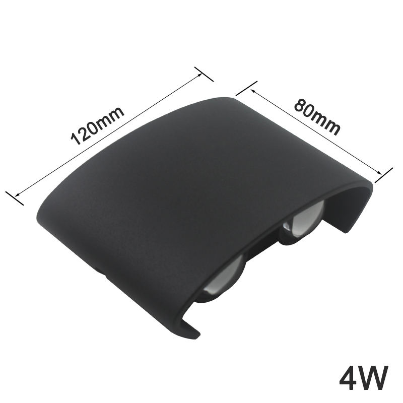 Lampada da parete a led ovale nera 4W Illuminazione esterna impermeabile per portico da giardino