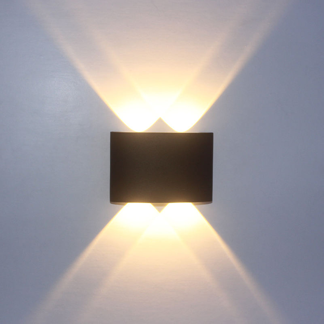 Lampada da parete a led ovale nera 4W Illuminazione esterna impermeabile per portico da giardino
