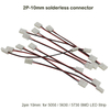 Connettore a doppia striscia LED 2 pin 10mm con connessione senza fili Non è necessario saldare / connettore per saldatura per striscia led 5050/5630