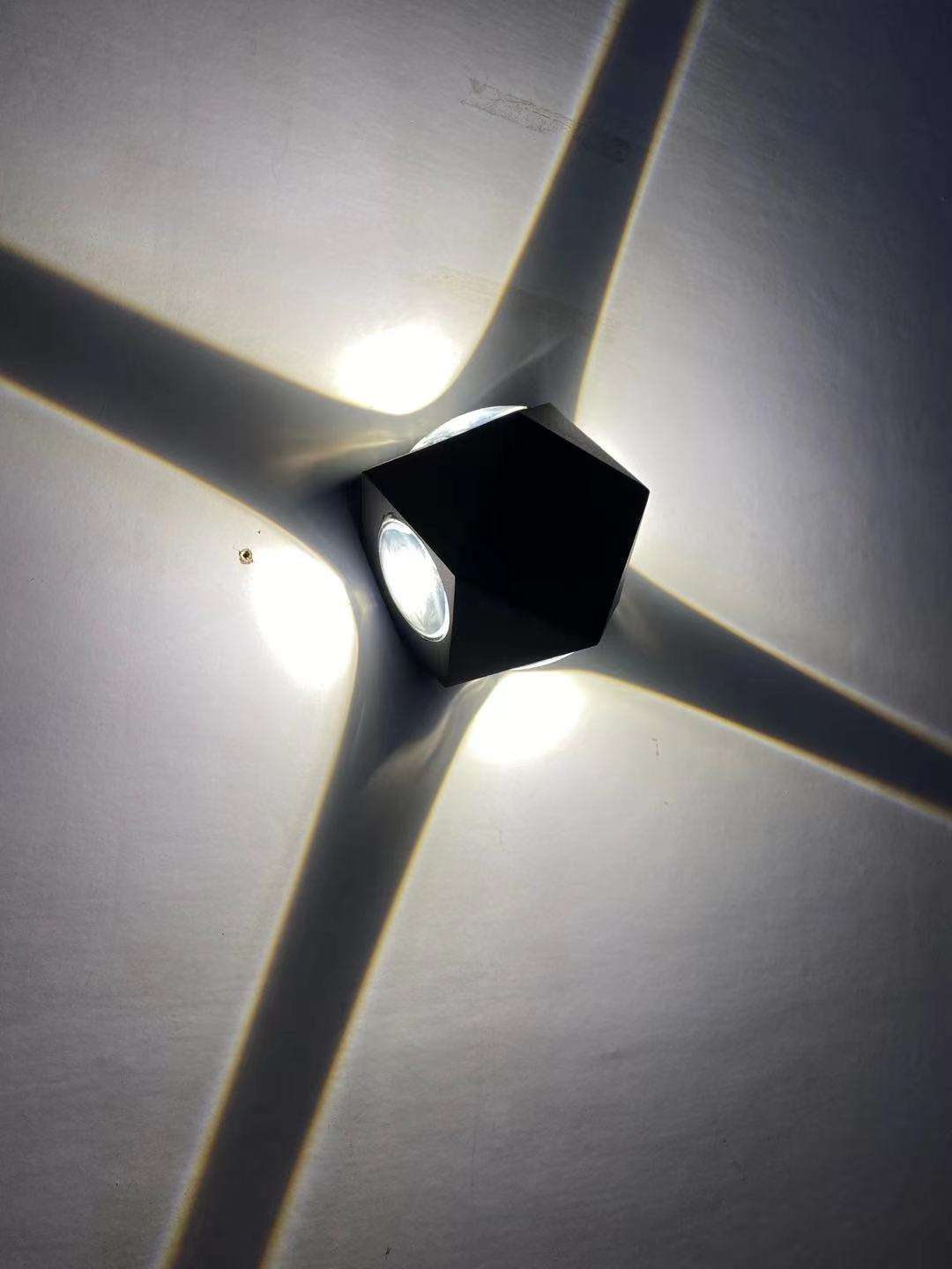 Lampada da parete impermeabile Guscio nero a forma di diamante 12W