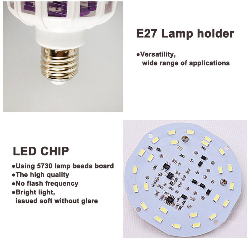 Lampadina E27 15W LED 220V Casa Pratica luce notturna antizanzare Repellente Fly Bug Insetto Killer Trap Night Lamp
