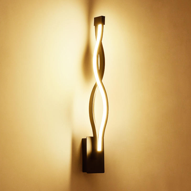 LED wandlamp moderna illuminazione domestica decorazione lampada da parete a tre colori 2.4G oscuramento telecomando luci in alluminio