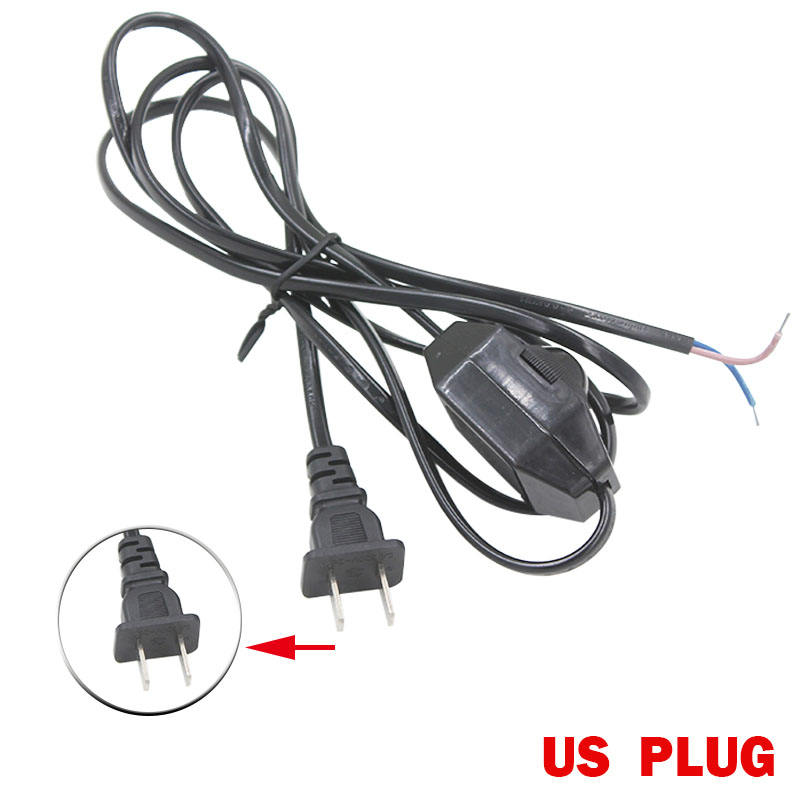 Dimmerabile 1,8 m Spina EU / USA Commutazione luce Interruttore rotondo Cavo Filo Cavo Spina Alimentazione per lampade a LED Paralume Luci di carta Lampade a stella