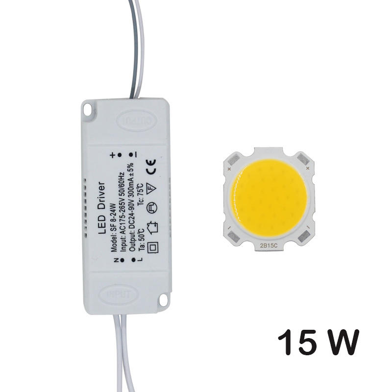 LED COB Lamp Bead 10W-30W Sorgente luminosa Chip + Driver LED Adattatore di alimentazione Freddo / Caldo / Bianco naturale per faretto LED fai da te