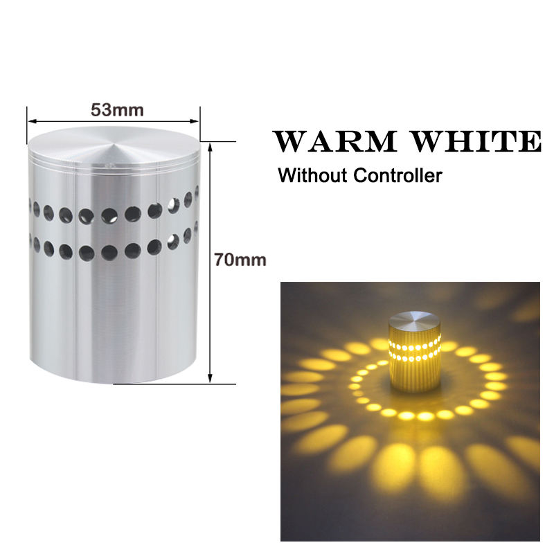 3w Vendite calde Foro a spirale Lampada da parete a LED Lampada da parete Luce calda fredda