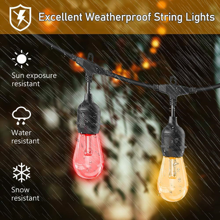 Luci a stringa solare a LED Decorazione natalizia Lampadina IP65 Lampada da patio impermeabile Ghirlanda per mobili da giardino all'aperto