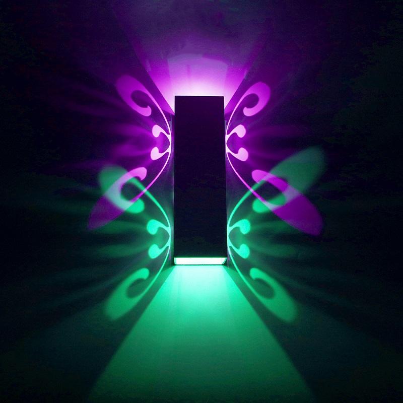 6W moderna applique da parete a LED Up Down Lighting Cube Sconce Lamp Fixture da parete per interni Butterfly Lighting Decoration