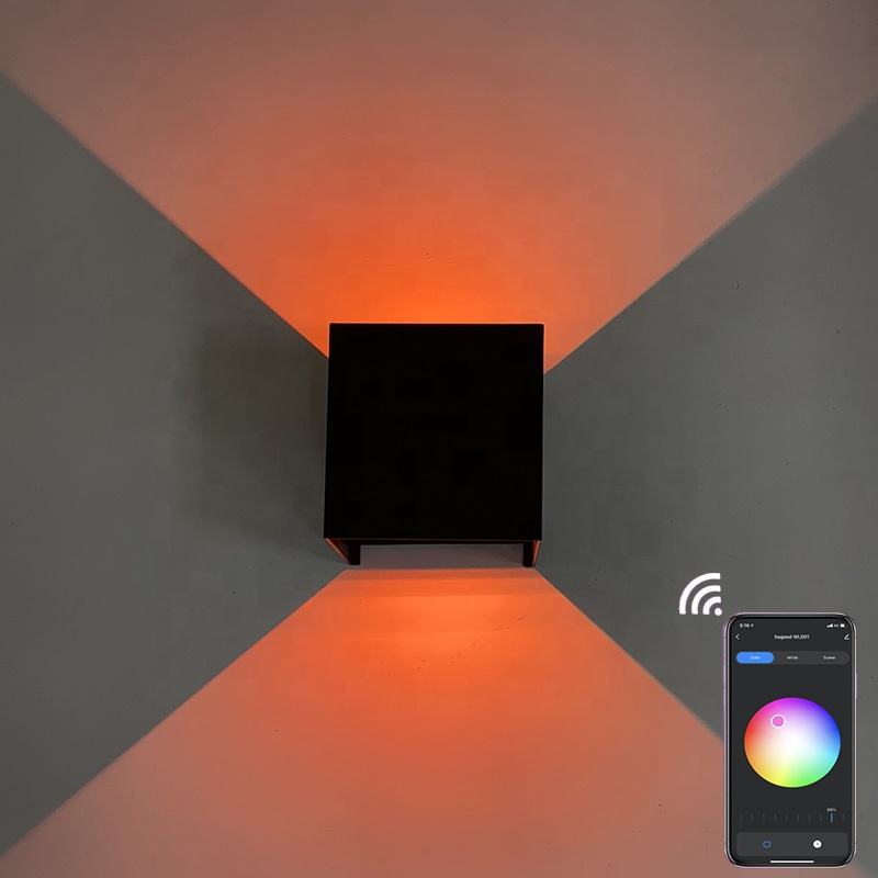 Camera da letto moderna per interni all'aperto Lettura su e giù Angolo regolabile Regolatore di luci a led App Lampada da parete Luci controllate da app