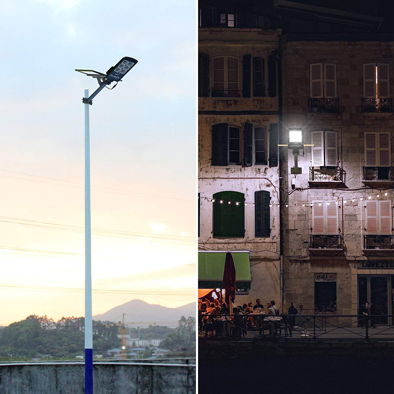 Lampada solare a LED da 500 watt Lampada solare per esterni Luce solare alimentata Sensore di movimento PIR impermeabile Lampione stradale per la decorazione del giardino