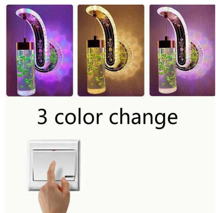 Nuova lampada da parete a led da comodino Camera da letto Hotel Lampade da bagno semplici Lampada da parete a led moderna creativa True Flower Ambra