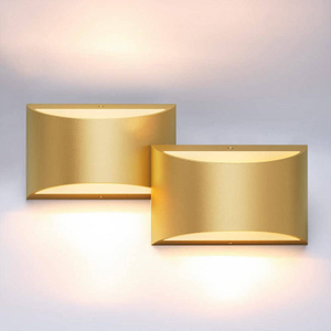 Lampade da parete su e giù da 10W Lampada da parete a LED in alluminio a LED in argento dorato Lampada da parete a LED per camera da letto Soggiorno Corridoio A parte Illuminazione