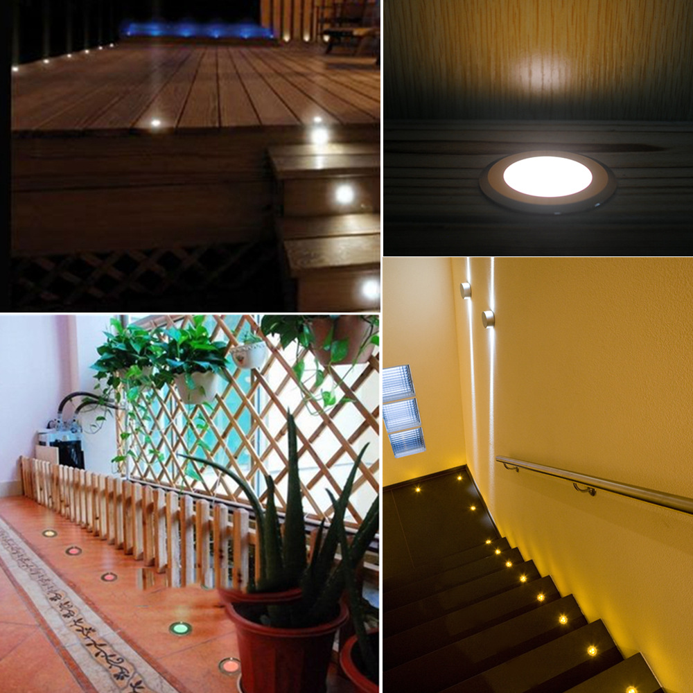 Luci subacquee 1w Gradini quadrati Illuminazione per piscina Luci sepolte Luci esterne impermeabili Star Buried 304 Stainle Engineering