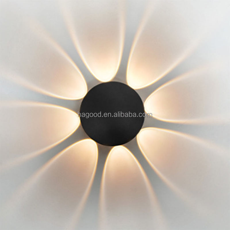 6W 8W IP65 a forma di fungo 360 gradi applique da parete a led per la decorazione esterna illumina la lampada da parete impermeabile montata a parete