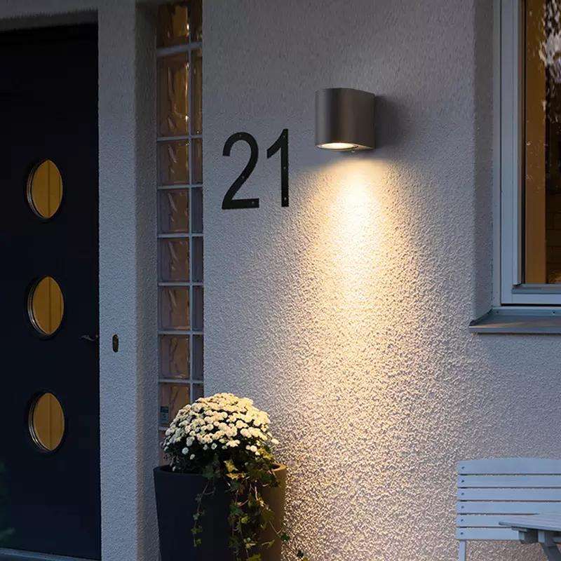 Lampada da parete impermeabile a colonna singola da 5W Lampada da notte unica Lampada da parete impermeabile IP65 per la decorazione del giardino