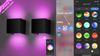 Lampada da parete per esterni intelligente per esterni Lampada da parete RGB dimmerabile che cambia colore Lampada da esterno con fascio di luce regolabile IP65 impermeabile