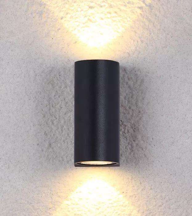 Lampada da parete impermeabile a doppia testa a colonna da 12W Lampada da notte unica Lampada da parete impermeabile IP65 per la decorazione del giardino