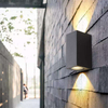 Lampada da parete impermeabile a doppia testa quadrata da 12W Lampada da notte unica Lampada da parete impermeabile IP65 per la decorazione del giardino