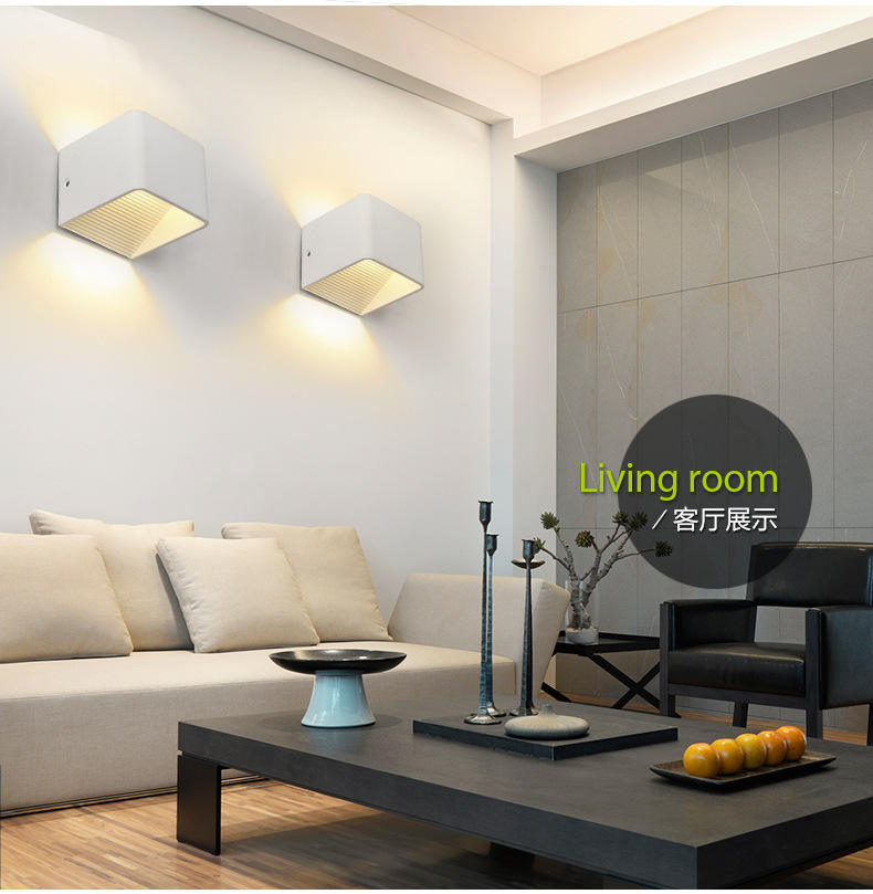 2023 3W 5W Lampada da parete a LED Lampada da letto accanto alla luce della parete Decorazione dell'interno della casa Illuminazione Corridoio Applique da parete in alluminio AC90-260V