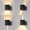 12W LED Applique da parete in alluminio Angolo regolabile Sensore di movimento Cubo Appartamento Angolo Villa Giardino Su e giù Doppia testa Lampade da parete per esterni impermeabili moderne