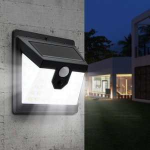 Lampada da esterno a 40 led a parete con sensore di movimento, luce solare a led, applique solare, lampada solare a led