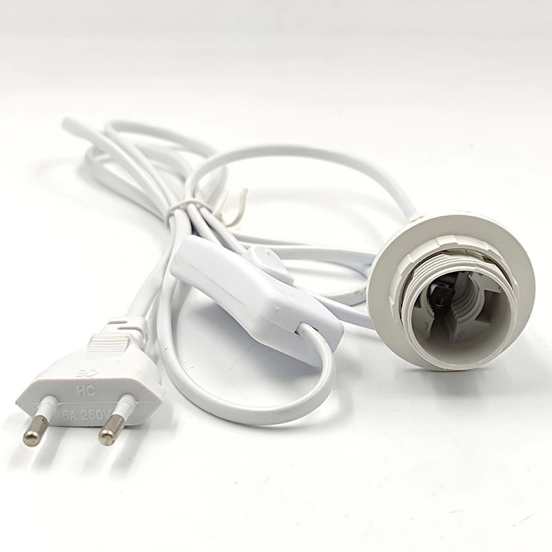 Cavo di alimentazione da 1,8 m Cavo E14 Basi per lampade Spina europea 303 Cavo interruttore per lampadina a sospensione LED E14 Lampada a sospensione Supporto per presa di sale