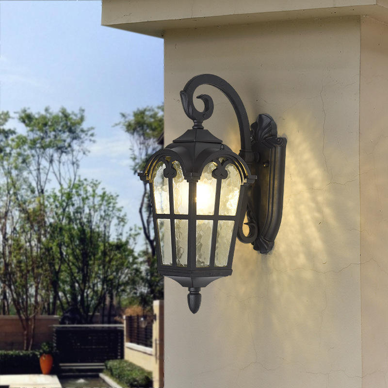 Lampada da parete impermeabile in stile europeo Giardino Villa Cancello Cortile esterno Balcone Lampada da parete esterna Antica Roma Luce retrò