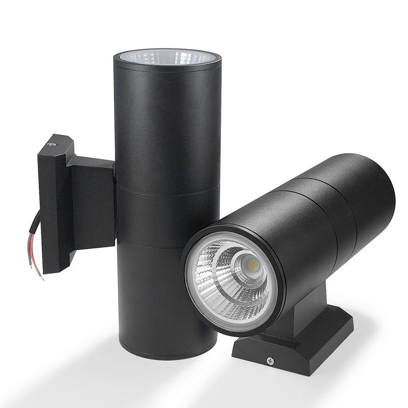 6W 12W COB Up Down Lampada da parete a LED per esterni a doppia testa Lampada da parete a cilindro Lampada da balcone per interni Lampada da portico impermeabile IP65