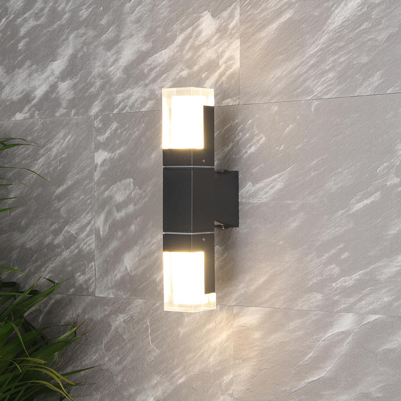 Lampada da parete a led in alluminio per esterni IP65 impermeabile Up Down applique da parete per illuminazione del corridoio del comodino della camera da letto delle scale di casa regolabile